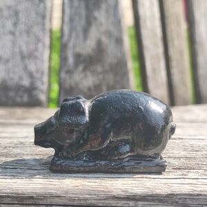 Vintage Pig Figurine Crafted from Pennsylvania Hard Coal. Excellent Condition